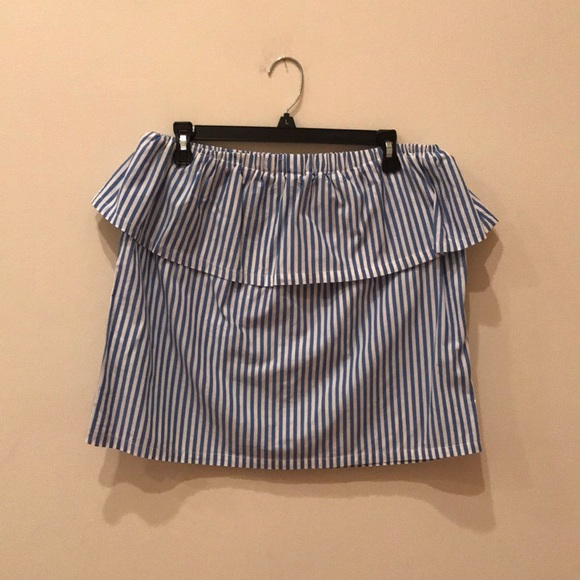 H&M Blue And White Striped Peplum Skirt - Picture 3 of 4